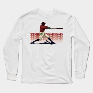 Retro Washington Nationals Slugger Long Sleeve T-Shirt